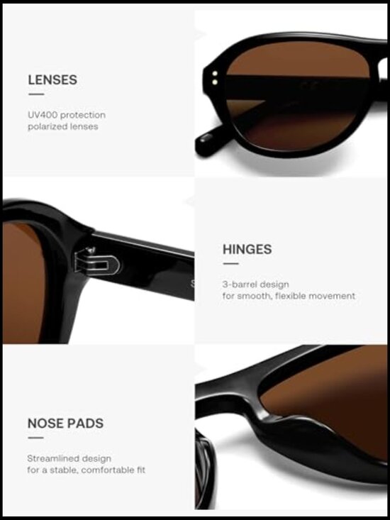 Retro Polarized Aviator Sunglasses with UV400 TAC Lenses main image 3